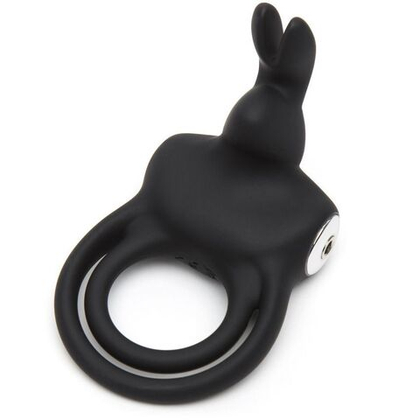 Черное эрекционное виброкольцо happy rabbit cock ring