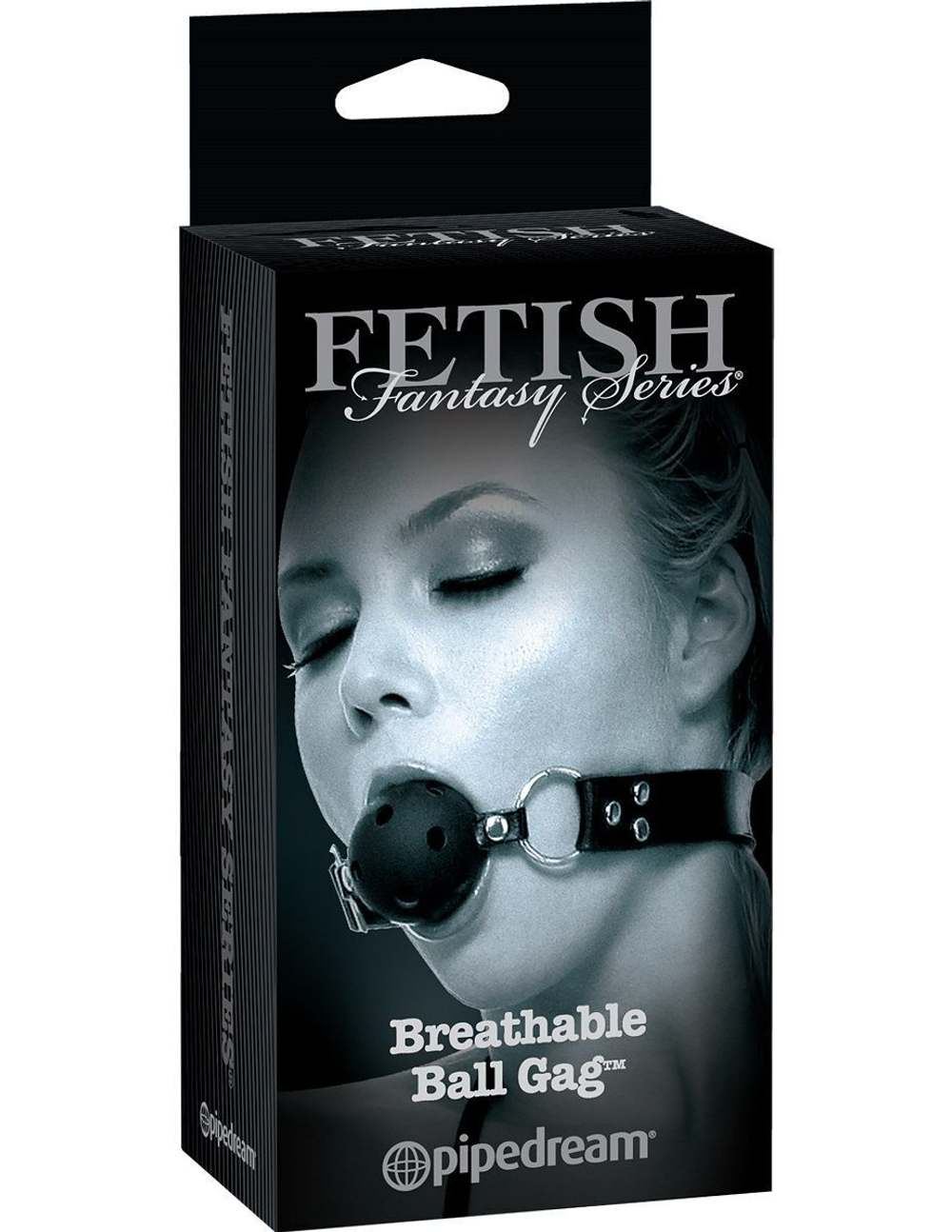 Черный кляп с дырочками breathable ball gag