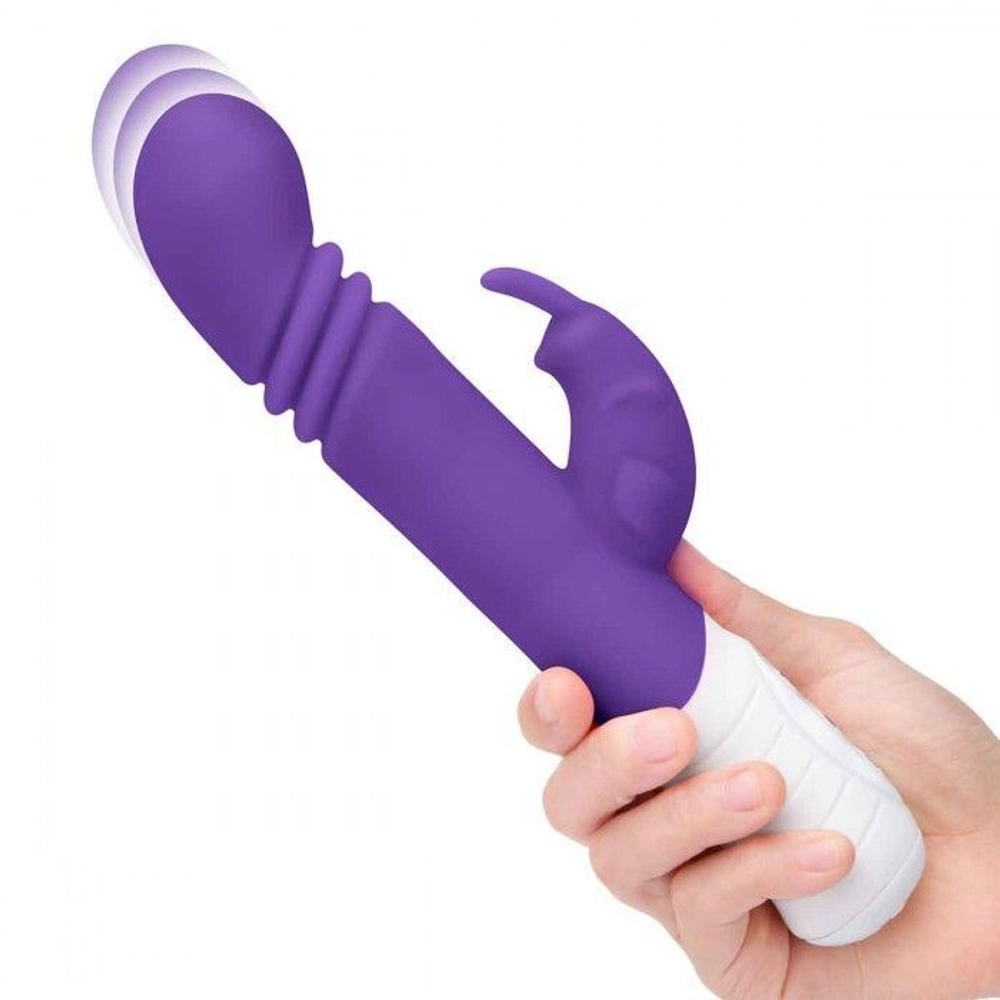 Фиолетовый массажер для g-точки slim shaft thrusting g-spot rabbit - 23 см.
