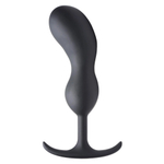 Черный массажер простаты с утяжелителями premium silicone weighted prostate plug