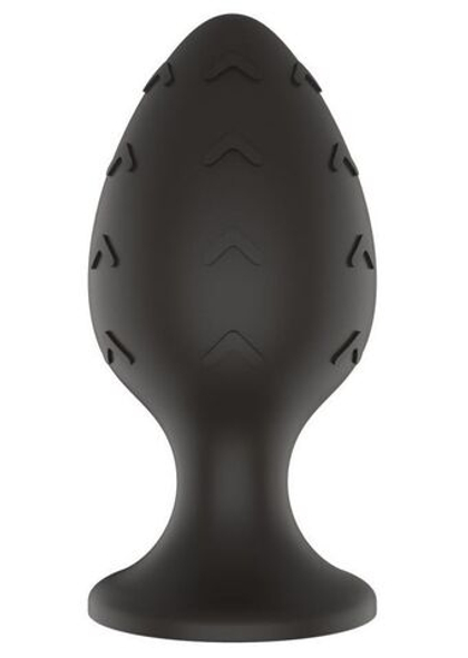 Силиконовая анальная пробка с рельефом в виде галочек