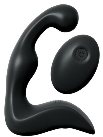 Черный вибромассажер простаты с пультом ду control p-spot pro