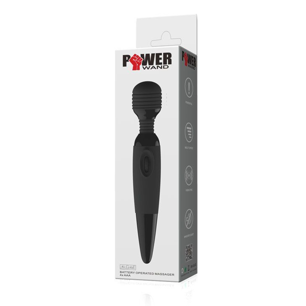 Черный вибромассажер с мощной вибрацией power wand