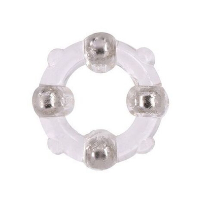 Эрекционное кольцо с 4 бусинами menzstuff stud ring clear