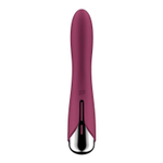 Малиновый вибратор-ротатор spinning vibe 1 - 18 см.