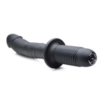 Черный вибратор the large realistic 10x silicone vibrator with handle - 30,5 см.