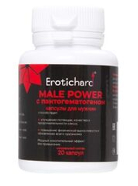 Капсулы для мужчин Erotichard male power с пантогематогеном - 20 капсул (0,370 гр.)