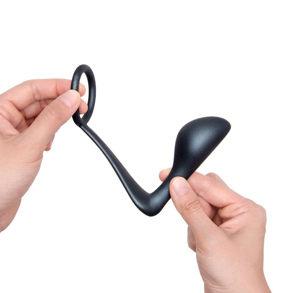 Черное эрекционное кольцо со стимулятором простаты ringer cock ring & plug