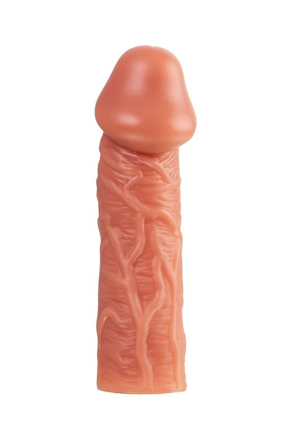 Телесная насадка на фаллос с отверстием для мошонки cock sleeve 001 size l - 17,6 см.