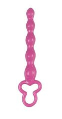 Розовая анальная цепочка Clover Anal Rod - 18 см.
