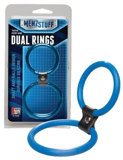 Синее двойное эрекционное кольцо dual rings blue