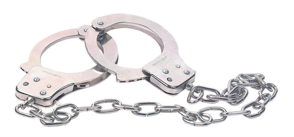 Наручники из металла с длинной цепочкой chrome handcuffs metal handcuffs w. key