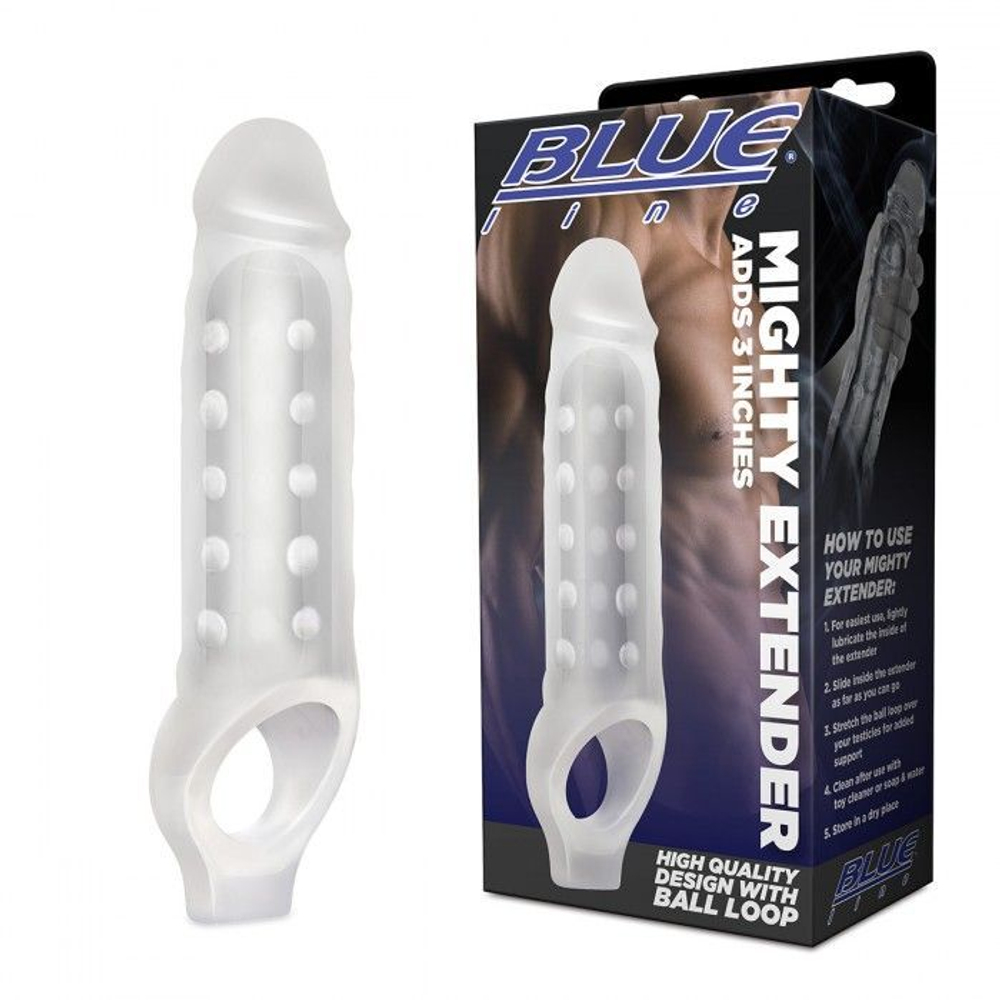 Прозрачная текстурированная насадка mighty extender - 13 см.