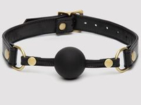 Черный кляп-шар bound to you faux leather ball gag