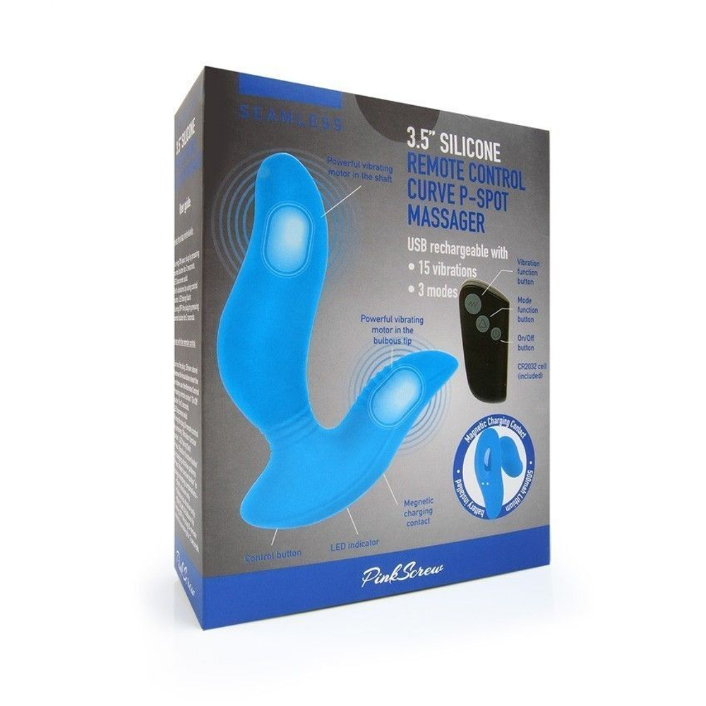 Вибромассажер простаты 3,5’’ remote control curve p-spot massager - 12 см.