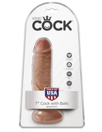 Фаллоимитатор-мулат с мошонкой 7  Cock with Balls - 19,4 см.