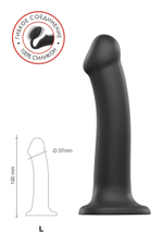 Черный фаллос на присоске silicone bendable dildo