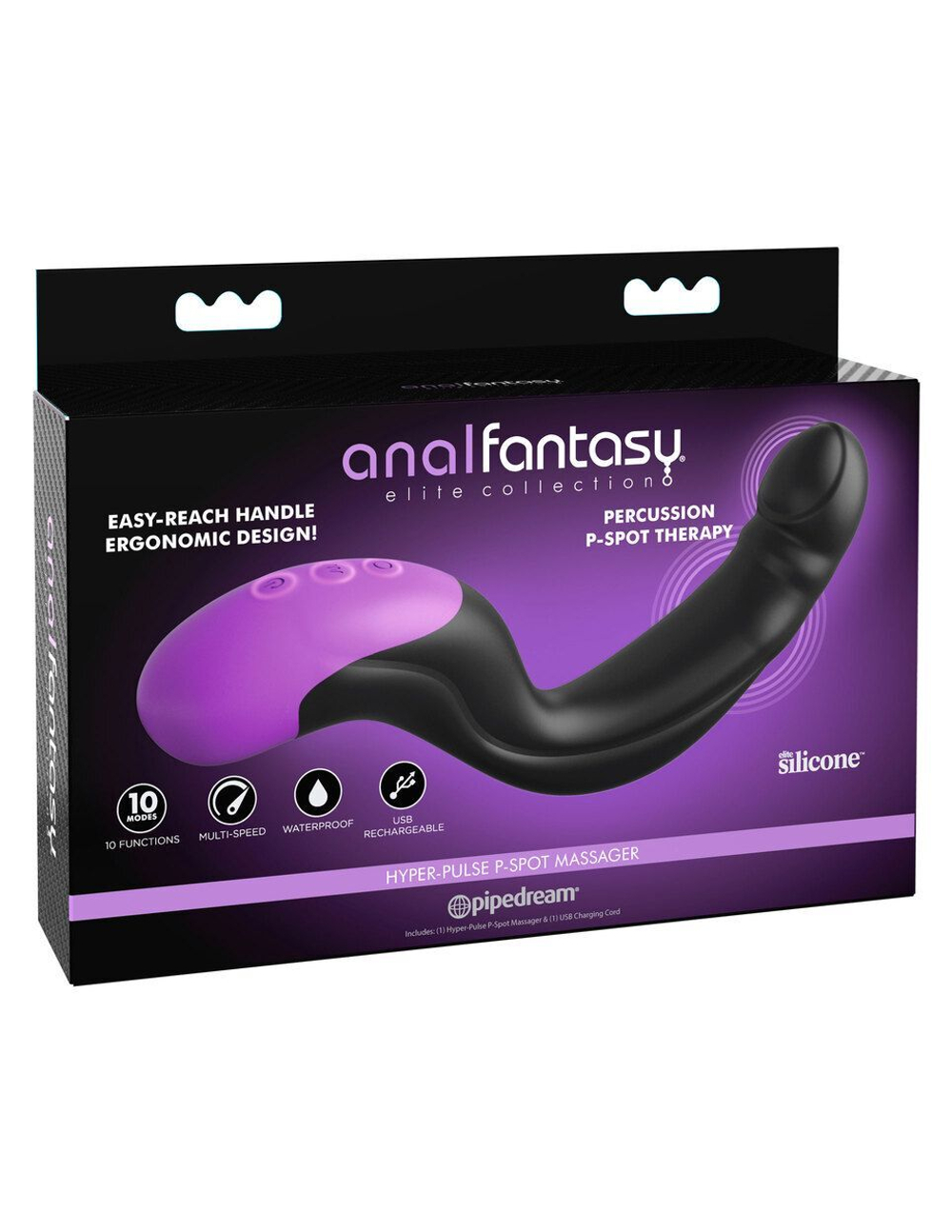 Черно-фиолетовый вибромассажёр простаты hyper-pulse p-spot massager
