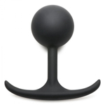 Черная анальная пробка с утяжелением premium silicone  weighted round plug