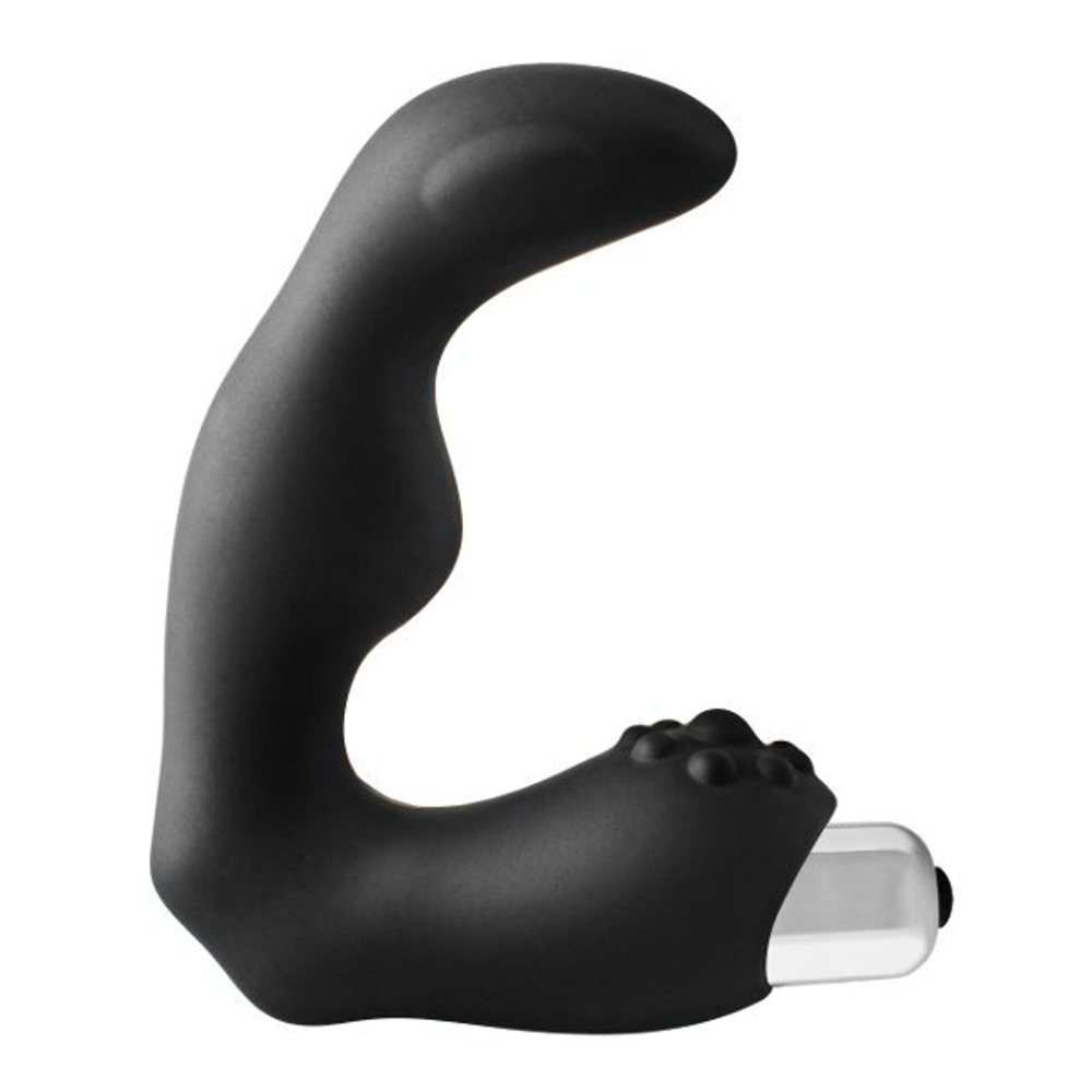 Черный вибромассажер простаты fantasstic vibrating prostate massager - 11,3 см.
