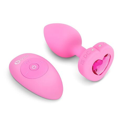 Анальный плаг с кристаллом-сердцем Vibrating Heart Shape Jewel Plug