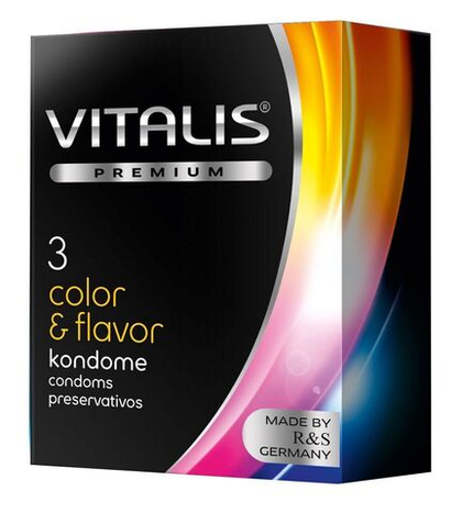 Цветные ароматизированные презервативы Vitalis Premium Color & Flavor