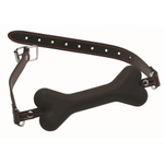Черный кляп в форме косточки hound adjustable dog bone gag