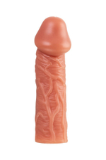 Телесная насадка на фаллос с отверстием для мошонки cock sleeve 001 size l - 17,6 см.