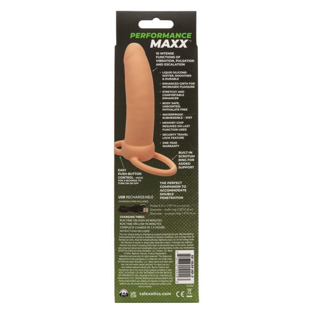 Телесная вибронасадка для двойного проникновения rechargeable thick dual penetrator - 14 см.
