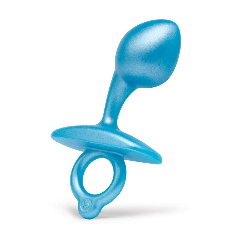 Голубая анальная пробка для массажа простаты bulb silicone prostate plug - 10,7 см.