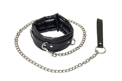 Черный ошейник fetish с поводком