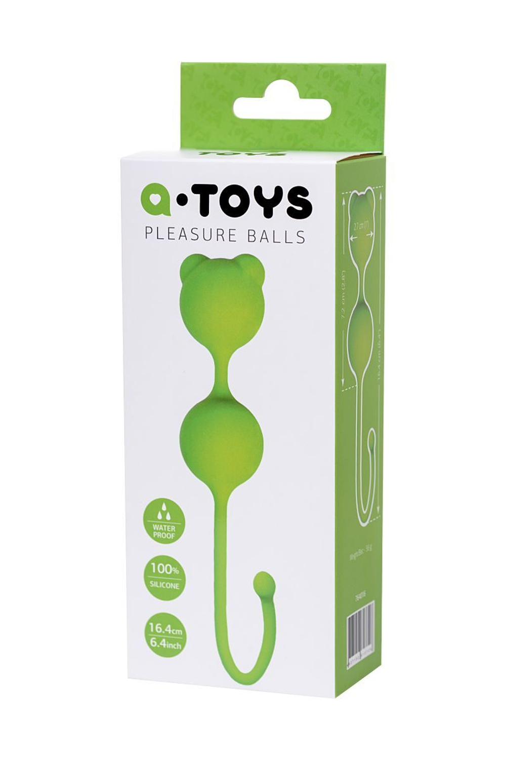 Зеленые вагинальные шарики a-toys с ушками