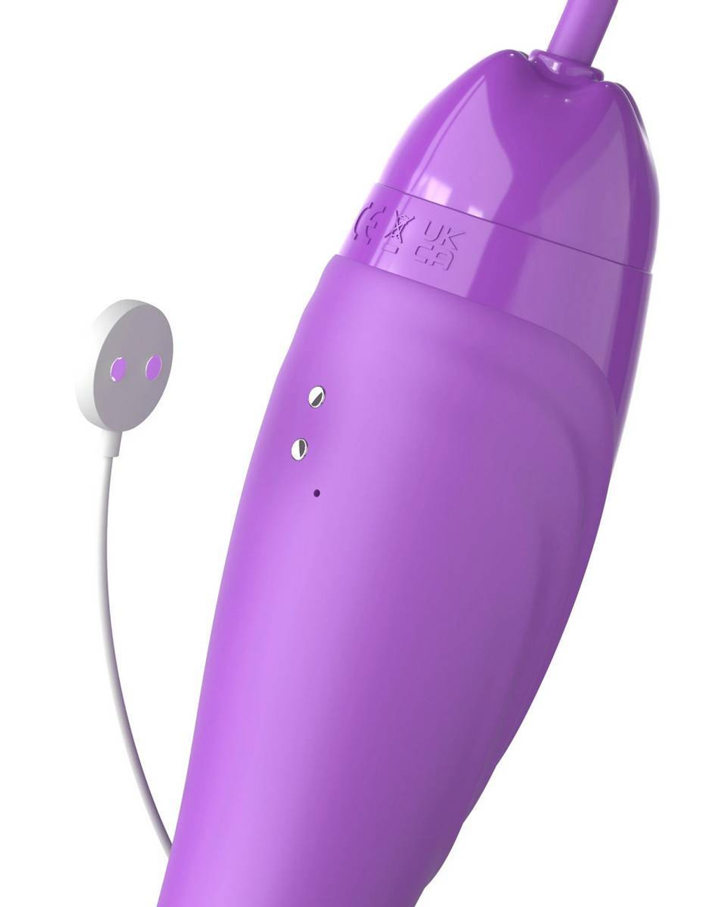 Сиреневый вибростимулятор с помпой и имитатором языка her ultimate pleasure max