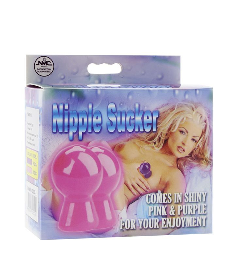 Розовые вакуумные помпы для сосков nipple sucker pair in shiny pink