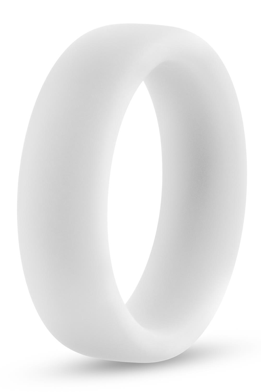 Белое люминесцентное эрекционное кольцо silicone glo cock ring