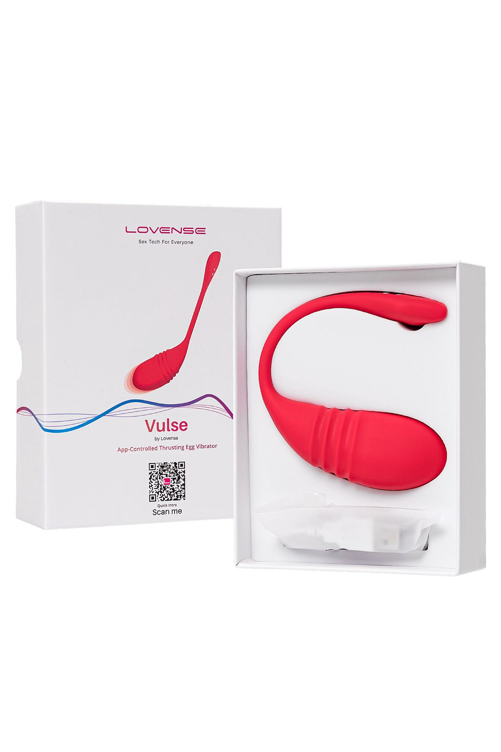Красное силиконовое виброяйцо vulse