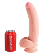 Телесный фаллоимитатор на присоске 10  Triple Density Cock with Balls - 26,7 см.