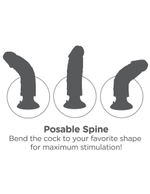 Телесный вибратор с мошонкой и съемной присоской 7  Vibrating Cock with Balls - 17,8 см.