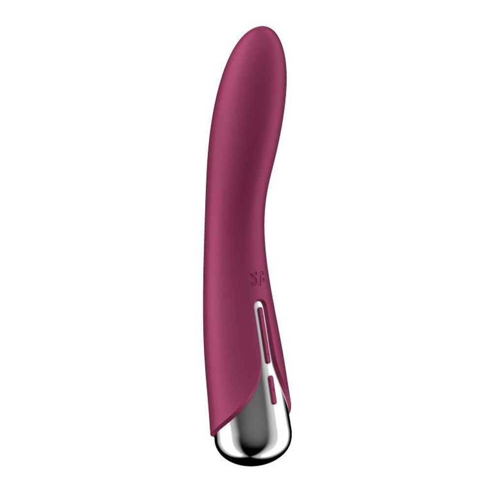 Малиновый вибратор-ротатор spinning vibe 1 - 18 см.