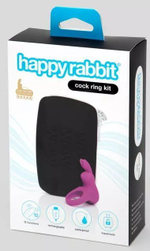 Фиолетовое эрекционное виброкольцо happy rabbit cock ring kit