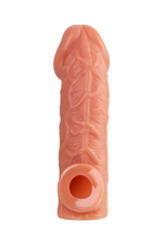Телесная насадка на фаллос с отверстием для мошонки cock sleeve 001 size l - 17,6 см.
