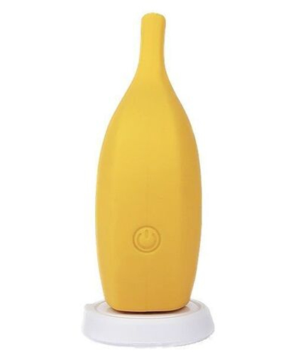 Желтый перезаряжаемый вибратор Ba-banana - 8,2 см.