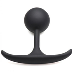 Черная анальная пробка с утяжелением premium silicone  weighted round plug