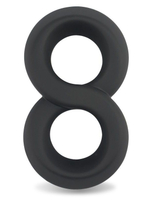 Черное двойное эрекционное кольцо ultra soft platinum cure silicone cockring