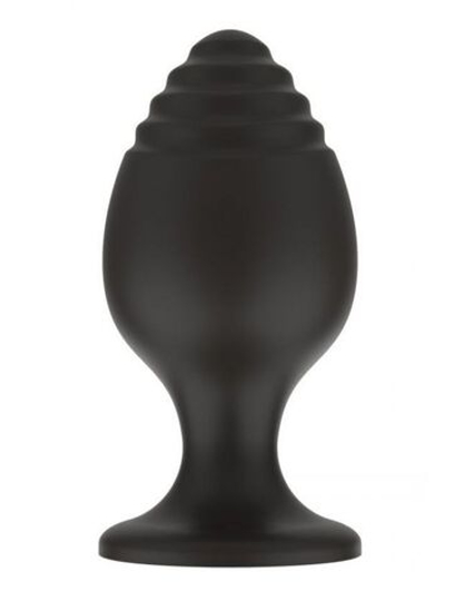 Силиконовая анальная пробка с ребрышками на кончике