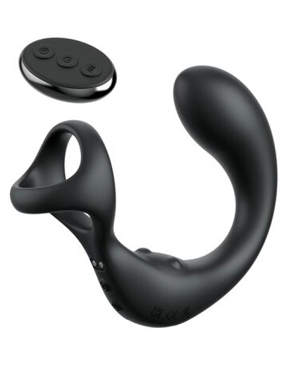 Черный стимулятор простаты с кольцом ass-gasm taint-alizer