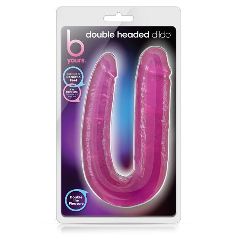 Розовый двусторонний фаллоимитатор double headed dildo - 45 см.