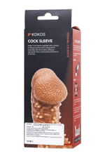 Телесная закрытая насадка с пучками шишечек cock sleeve 009 size s - 13,8 см.