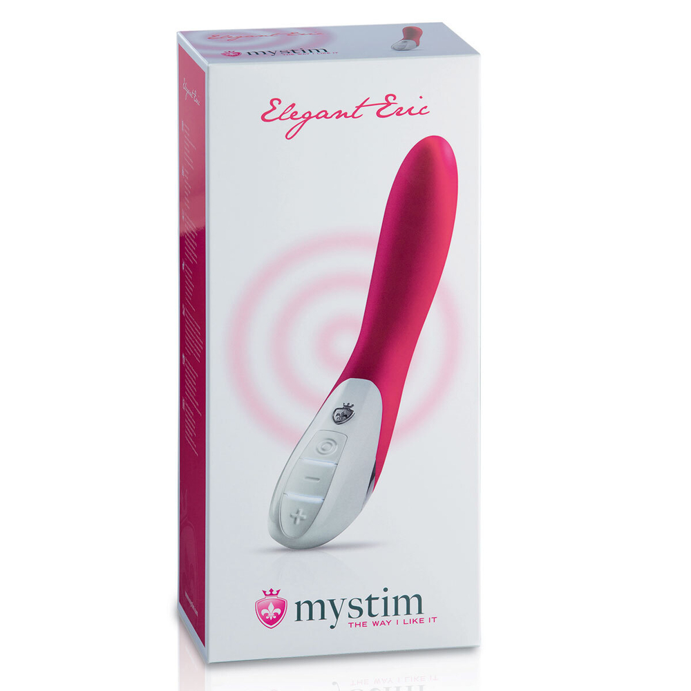 Ярко-розовый вибратор mystim elegant eric - 27 см.