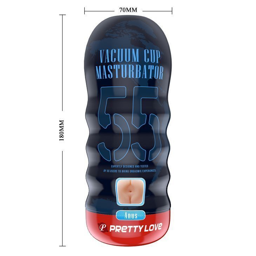 Реалистичный мастурбатор-анус с колбой Pleasure-Pro Vacuum